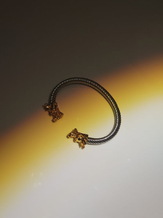 Dragon Head Two-Tone Bracelet